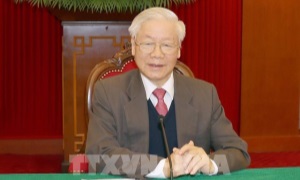 Tổng Bí thư Nguyễn Phú Trọng gửi điện chúc mừng đồng chí Tập Cận Bình tái cử Tổng Bí thư khóa XX Đảng Cộng sản Trung Quốc