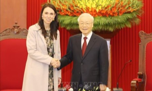 Lãnh đạo Đảng, Nhà nước ta đón tiếp Thủ tướng Niu Di-lân Jacinda Ardern