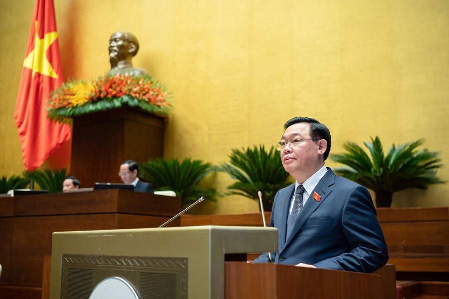 Chủ tịch Quốc hội Vương Đình Huệ phát biểu bế mạc Kỳ họp thứ tư, Quốc hội Khóa XV.