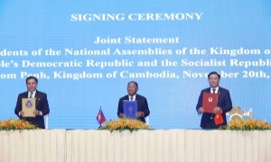 Lễ ký tuyên bố chung Hội nghị cấp cao Quốc hội Căm-pu-chia, Lào và Việt Nam (CLV)