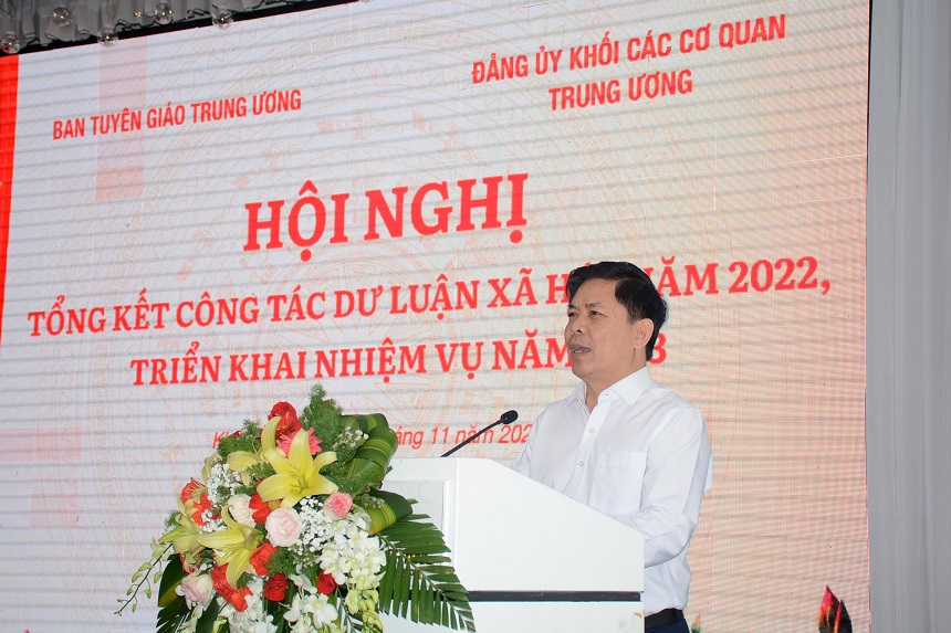 Đ/c Nguyễn Văn Thể phát biểu tại hội nghị.
