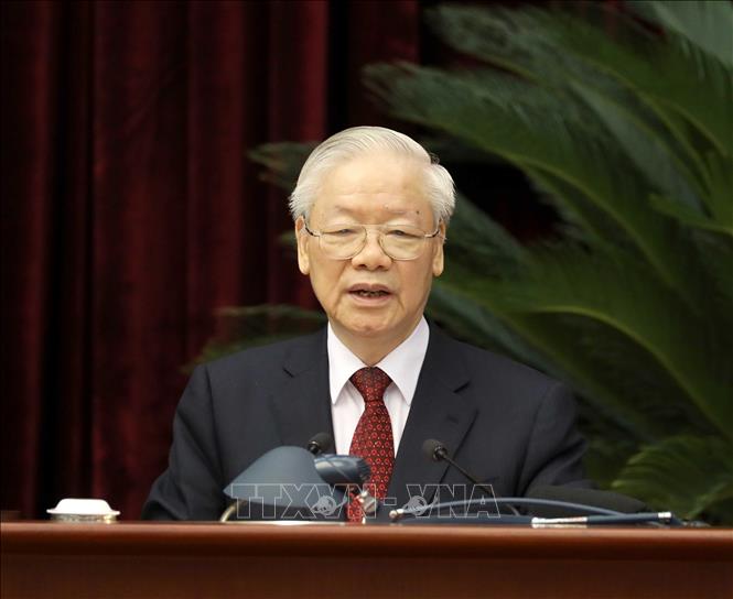 Tổng Bí thư Nguyễn Phú Trọng phát biểu chỉ đạo tại Hội nghị, sáng 29-11. Ảnh: TTXVN