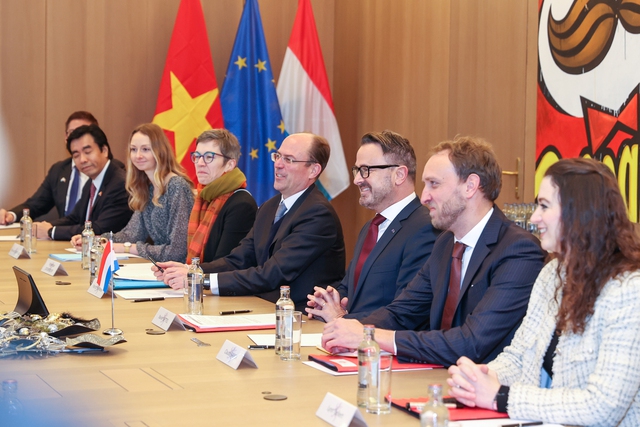 Thủ tướng Luxembourg nhấn mạnh các tập đoàn, doanh nghiệp Luxembourg ngày càng quan tâm đến Việt Nam - Ảnh: VGP/Nhật Bắc.