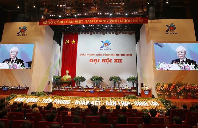 Tổng Bí thư Nguyễn Phú Trọng phát biểu chỉ đạo Đại hội đại biểu toàn quốc Đoàn Thanh niên Cộng sản Hồ Chí Minh. Ảnh: Trí Dũng/TTXVN