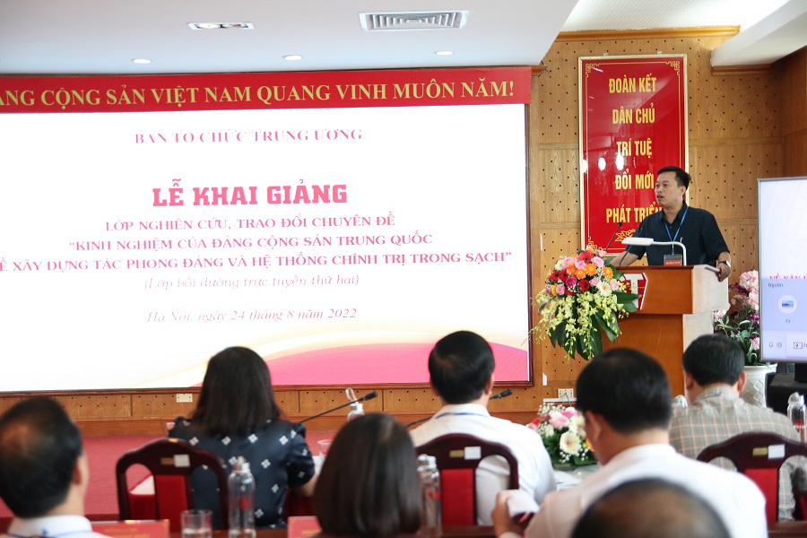 Đồng chí Trần Thanh Cương phát biểu tại buổi Lễ.