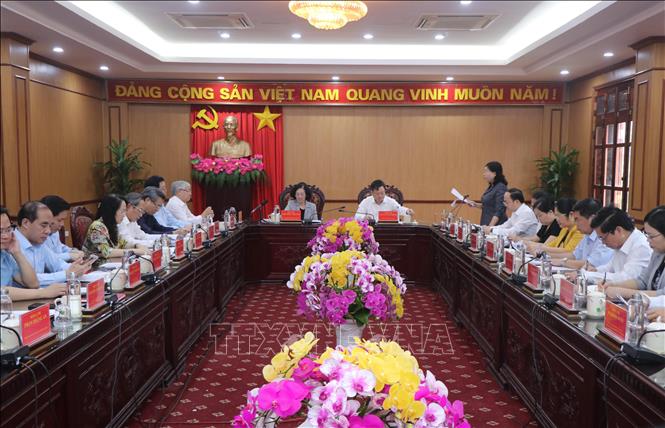 Thường trực Ban Bí thư Trương Thị Mai làm việc với Ban Thường vụ Tỉnh ủy Bắc Kạn.