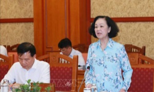 Đồng chí Trương Thị Mai chủ trì giao ban với các ban đảng, văn phòng, đảng ủy, cơ quan, đoàn thể ở Trung ương