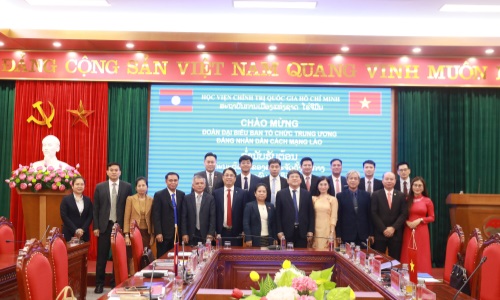 Đoàn cán bộ Ban Tổ chức Trung ương Đảng NDCM Lào thăm và làm việc tại Học viện Chính trị quốc gia Hồ Chí Minh