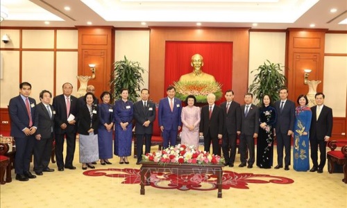 Tổng Bí thư Nguyễn Phú Trọng tiếp Chủ tịch Quốc hội Vương quốc Căm-pu-chia