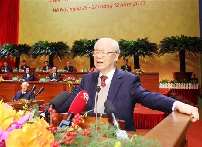 Tổng Bí thư Nguyễn Phú Trọng nêu 7 vấn đề cho Đại hội đại biểu toàn quốc Hội Nông dân Việt Nam lần thứ VIII.