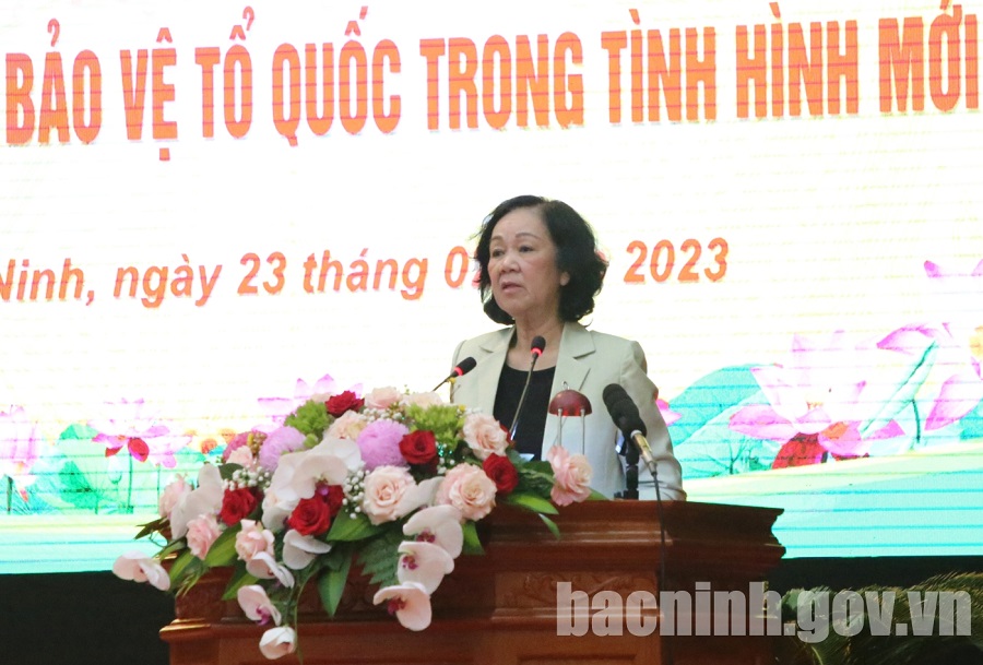 Trưởng Ban Tổ chức Trung ương Trương Thị Mai phát biểu tại hội nghị.