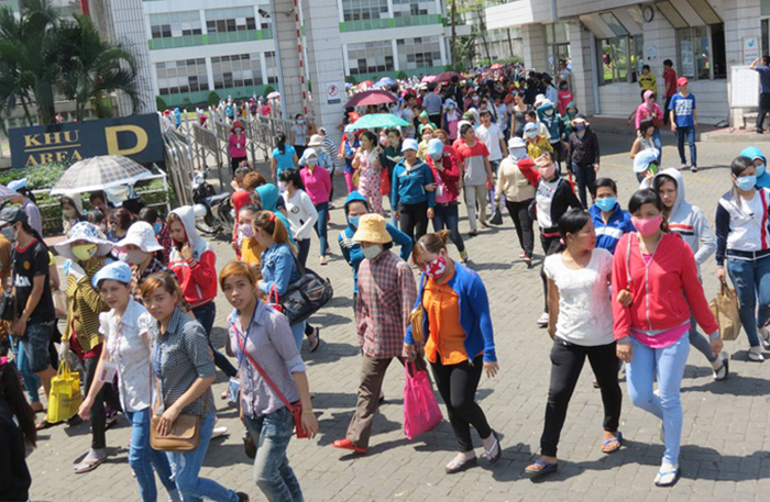 Công nhân lao động thuộc khu D của Công ty TNHH PouYuen Việt Nam