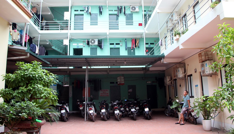 Một trong những dãy nhà trọ xanh ở tổ dân phố My Điền 1, thị trấn Nếnh (Việt Yên).