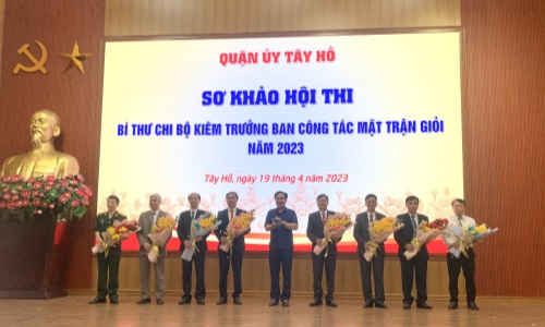 Sôi nổi sơ khảo Hội thi Bí thư chi bộ kiêm trưởng ban công tác mặt trận giỏi quận Tây Hồ (Hà Nội) năm 2023