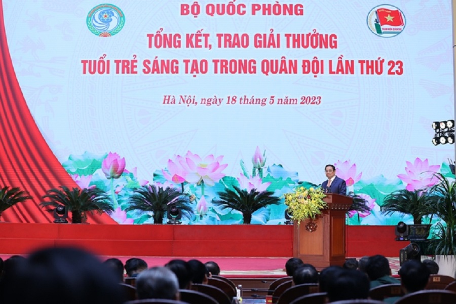 Thủ tướng Phạm Minh Chính: Phải phát triển cả khoa học công nghệ và khoa học xã hội nhân văn, khoa học quân sự và bảo vệ nền tảng tư tưởng của Đảng, đặt dưới sự lãnh đạo toàn diện, trực tiếp của Đảng. Ảnh: VGP/Nhật Bắc.