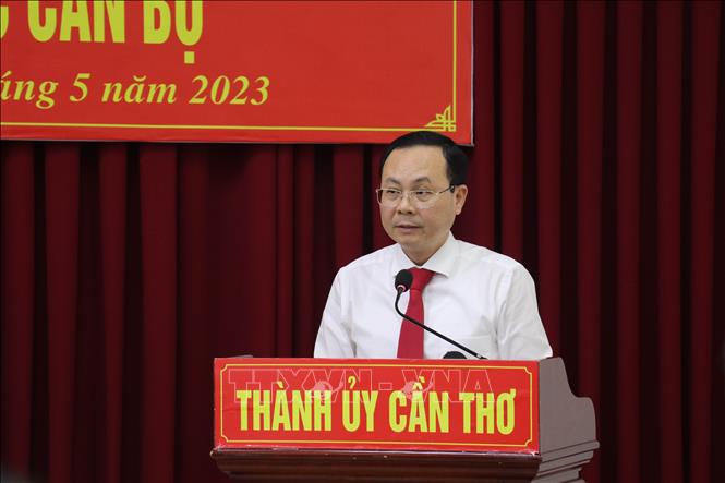 Đồng chí Nguyễn Văn HIếu, Bí thư Thành ủy Cần Thơ phát biểu.