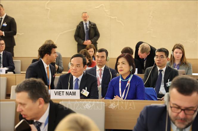 Phó Thủ tướng Chính phủ Trần Lưu Quang tham dự Khóa họp lần thứ 52 của Hội đồng Nhân quyền LHQ. Ảnh: TTXVN