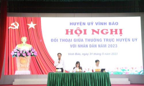 Huyện Vĩnh Bảo (TP. Hải Phòng) tổ chức đối thoại giữa Thường trực Huyện ủy với nhân dân