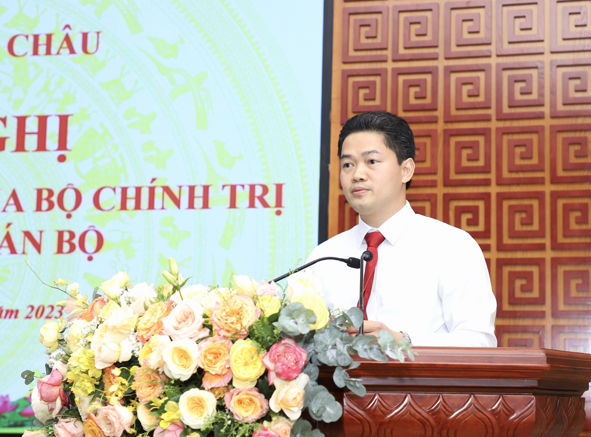 Tân Phó Bí thư Tỉnh ủy Lai Châu Vũ Mạnh Hà phát biểu nhận nhiệm vụ