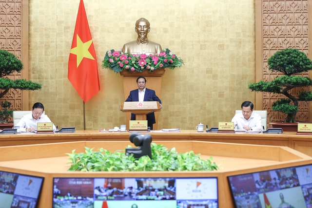 Thủ tướng Phạm Minh Chính chủ trì phiên họp Chính phủ sáng 3-6-2023. Ảnh VGP/Nhật Bắc.