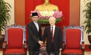 Tổng Bí thư Nguyễn Phú Trọng tiếp Thủ tướng Liên bang Ma-lai-xi-a