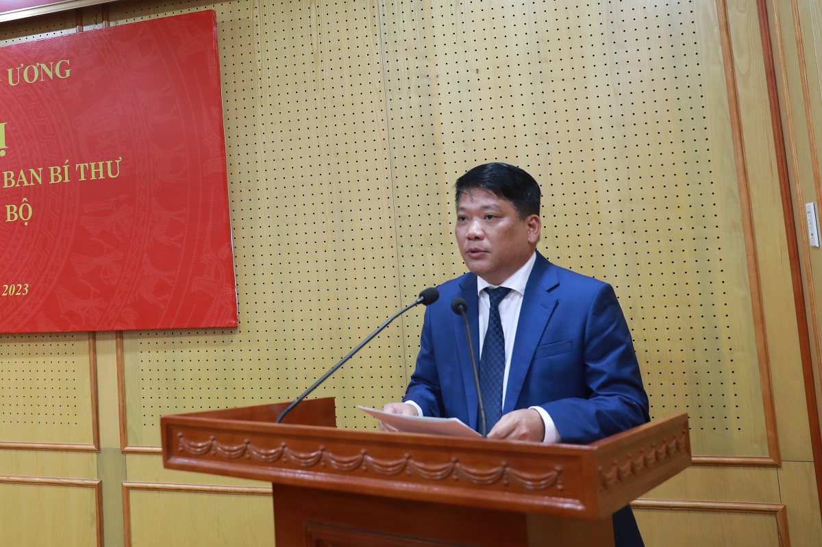 Đ/c Phạm Trọng Cường phát biểu nhận nhiệm vụ tại Hội nghị.