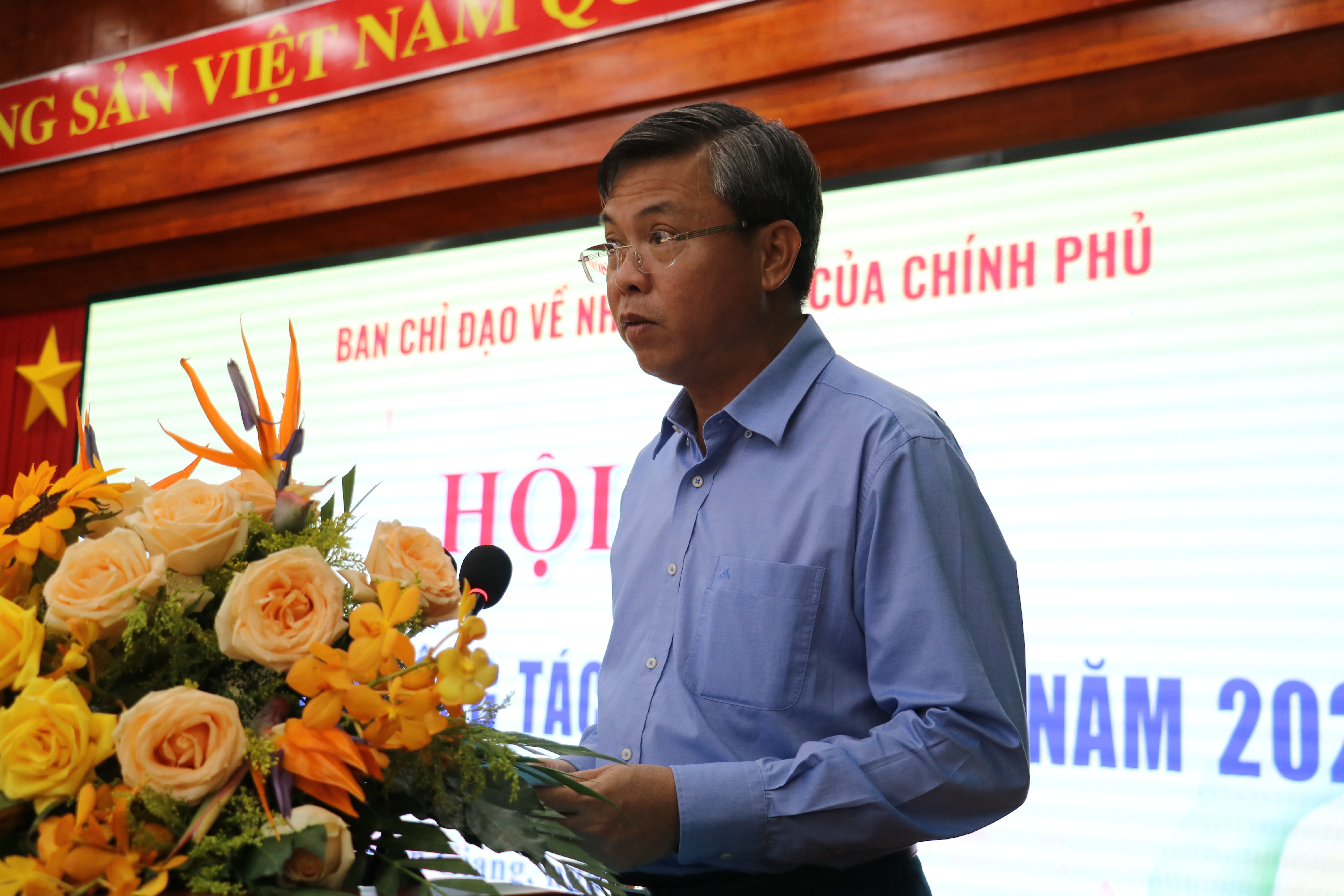 Đồng chí Nguyễn Lưu Trung, Phó Chủ tịch UBND, Trưởng Ban Chỉ đạo Nhân quyền tỉnh Kiên Giang phát biểu chào mừng.