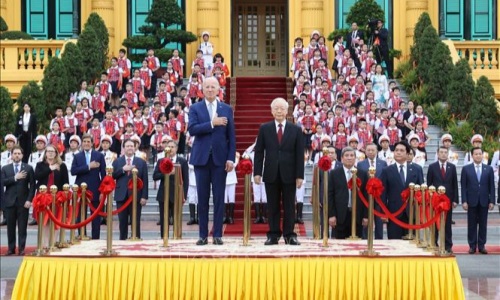 Tổng Bí thư Nguyễn Phú Trọng chủ trì Lễ đón chính thức Tổng thống Hoa Kỳ Joe Biden thăm cấp Nhà nước tới Việt Nam