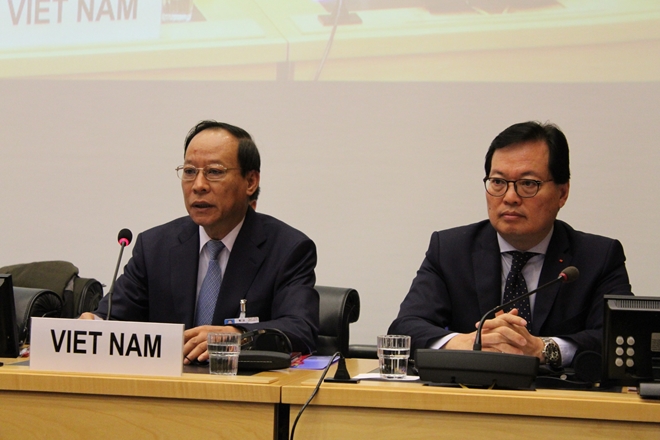 Đoàn Việt Nam tại phiên trình bày Báo cáo quốc gia của Việt Nam về thực thi Công ước chống tra tấn của Liên hiệp quốc. Nguồn: cand.vn