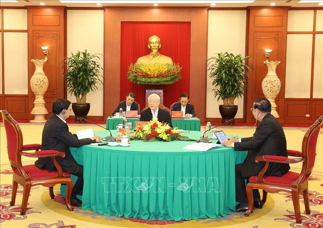 Tổng Bí thư Nguyễn Phú Trọng phát biểu tại cuộc gặp.