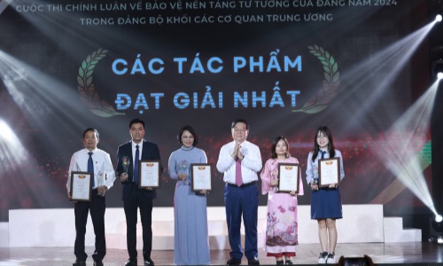 Đảng ủy Khối Các cơ quan Trung ương: Trao Giải chính luận về bảo vệ nền tảng tư tưởng của Đảng năm 2024