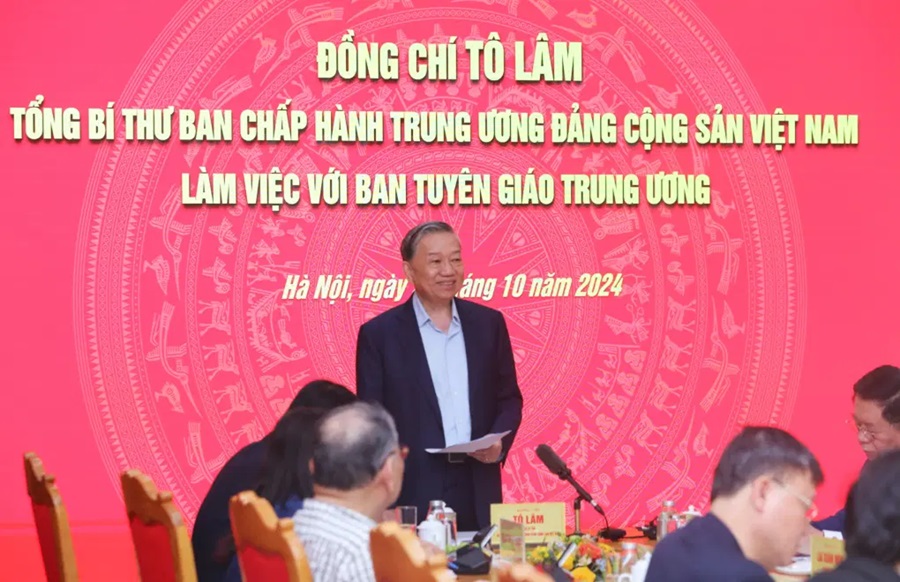 Tổng Bí thư Tô Lâm phát biểu chỉ đạo.