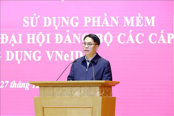 Đồng chí Phan Thăng An, Phó Trưởng Ban Tổ chức Trung ương phát biểu khai mạc tại Hội nghị. Ảnh: Phương Hoa/TTXVN