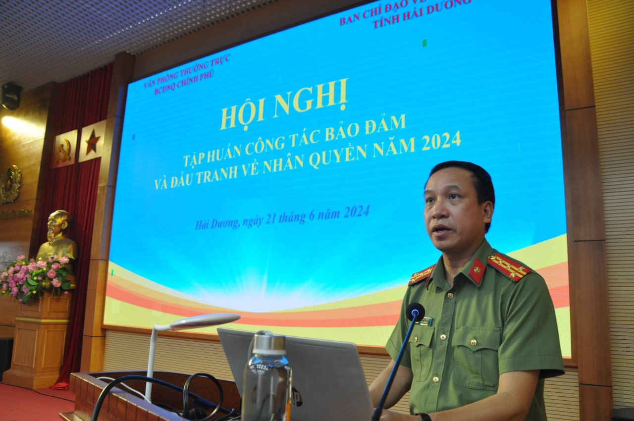 Đại tá Lê Đức Thành, Phó Giám đốc Công an tỉnh, Phó Trưởng ban Thường trực Ban Chỉ đạo Nhân quyền tỉnh