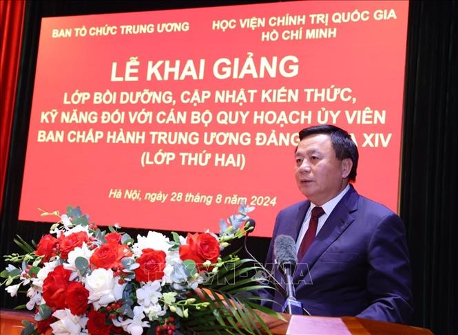 Giám đốc Học viện Chính trị quốc gia Hồ Chí Minh, Chủ tịch Hội đồng Lý luận Trung ương Nguyễn Xuân Thắng phát biểu. Ảnh: Văn Điệp/TTXVN