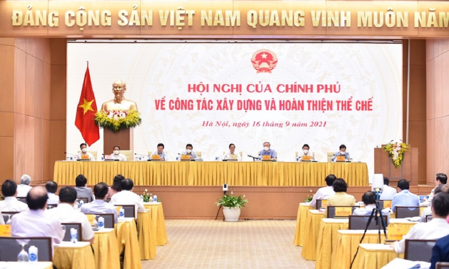 Hội nghị của Chính phủ về công tác xây dựng và hoàn thiện thể chế, năm 2021.