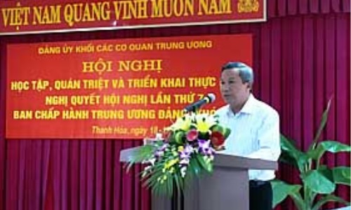 Đảng ủy Khối các cơ quan Trung ương tổ chức quán triệt Nghị quyết Trung ương 7 khóa XI