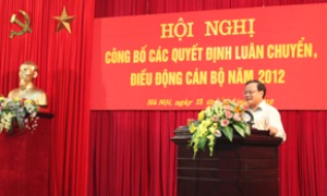 Hội nghị công bố các quyết định luân chuyển, điều động cán bộ năm 2012