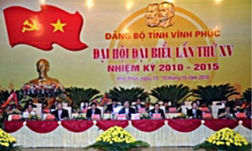 Đại hội đại biểu Đảng bộ tỉnh Vĩnh Phúc lần thứ XV