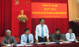 Hà Nội họp báo giới thiệu về Đại hội Đảng bộ Thành phố lần thứ XV (nhiệm kỳ 2010-2015)