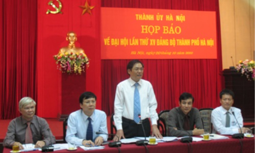 Hà Nội họp báo giới thiệu về Đại hội Đảng bộ Thành phố lần thứ XV (nhiệm kỳ 2010-2015)