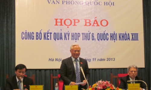 Họp báo công bố kết quả Kỳ họp thứ 6, Quốc hội khoá XIII