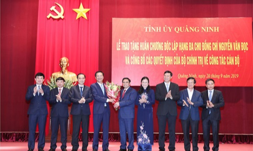 Đồng chí Phạm Minh Chính, Uỷ viên Bộ Chính trị, Bí thư Trung ương Đảng, Trưởng Ban Tổ chức Trung ương làm việc tại tỉnh Quảng Ninh