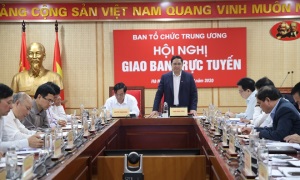 Giao ban trực tuyến Ngành Tổ chức xây dựng Đảng tháng 2-2020