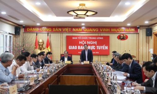 Hội nghị giao ban trực tuyến Ngành Tổ chức xây dựng Đảng tháng 1-2021