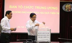 Ban Tổ chức Trung ương ủng hộ đồng bào bị thiệt hại do thiên tai, lũ lụt