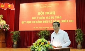 Hội nghị góp ý kiến dự thảo Quy định thi hành Điều lệ Đảng (khóa XII)