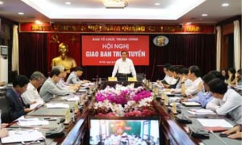 Giao ban trực tuyến Ngành Tổ chức xây dựng Đảng tháng 11-2017