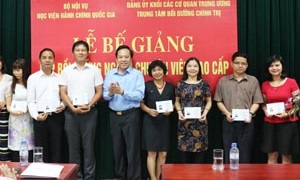 Bế giảng lớp bồi dưỡng ngạch chuyên viên cao cấp khóa II năm 2016