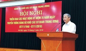 Triển khai các hoạt động chào mừng kỷ niệm 70 năm truyền thống Đảng bộ Khối các cơ quan Trung ương